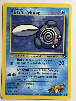 Misty's Poliwag Gym Challenge 089/132 MP-LP Pokemon Card - Image 1