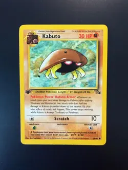 Kabuto First Edition LP Non-Holo Vintage Card 50/62 Pokemon WOTC Fossil 1999 - Image 1