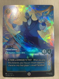 Disney Lorcana TCG Enchanted Hades Infernal Schemer Full Art Rare Card 237/204 - Image 1