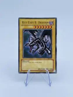 Yu-Gi-Oh! TCG Red Eyes Black Dragon SDJ-001 Vintage Holo Rare Card 1996 - Image 1