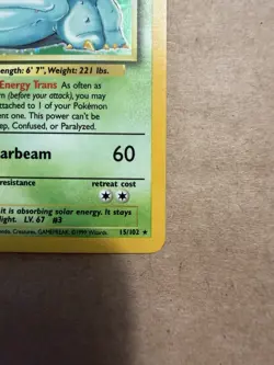 Pokemon TCG Venusaur Base Set Holo Unlimited Rare Card - Image 3