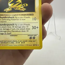 Shadowless Electabuzz 20/102 Rare Base Set Pokemon Trading Card LP/MP - Image 2