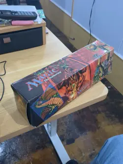 T1 Magic Gathering Cardboard Storage Box Shivan Dragon Goblins 1998 MTG Vintage - Image 1