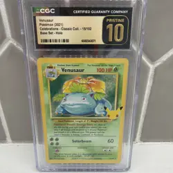 Pokemon TCG Venusaur 15/102 Classic Collection Celebrations CGC 10 Pristine - Image 1