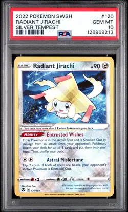 2022 POKEMON SWORD & SHIELD SILVER TEMPEST #120 RADIANT JIRACHI PSA 10 - Image 1