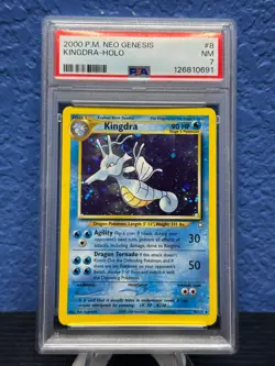 Pokemon 2000 P.M. Neo Genesis Kingdra Holo - PSA 7 NM Swirl - Image 1