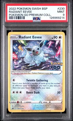 2022 POKEMON SWSH BLACK STAR PROMO #230 RADIANT EEVEE PSA 9 - Image 1