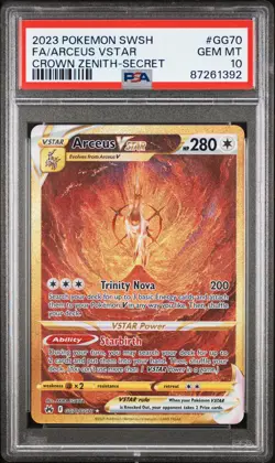 2023 Pokemon SWSH #GG70 FA/ARCEUS VSTAR CROWN ZENITH-SECRET GEM MT PSA 10 - Image 1