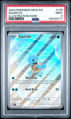2023 POKEMON MEW EN-151 ILLUSTRATION RARE #170 SQUIRTLE PSA 9 - Image 1