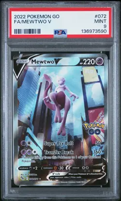 Tcg 2022 Pokemon Go #072 Fa/Mewtwo V PSA 9 - Image 1