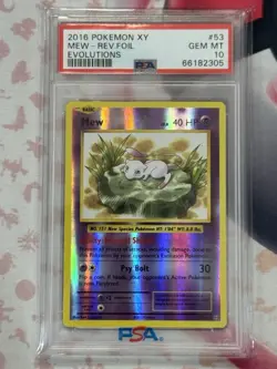 2016 Pokemon XY EVOLUTIONS MEW REV. FOIL 53/108 PSA 10 GEM MT - Image 1