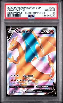 2020 POKEMON SWSH BSP CHARIZARD V CHAMPIONS PATH ELITE TRAINER BOX #50 PSA 10 - Image 1