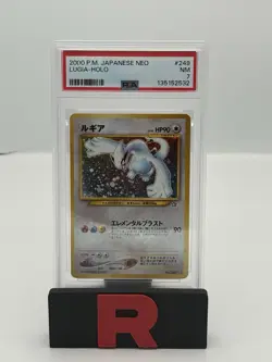 Pokemon TCG Lugia #249 Holo Partial Swirl Neo Rare Vintage Japanese PSA 7 - Image 1