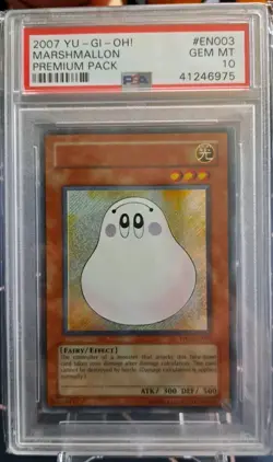 Yugioh Marshmallon PP01-EN003 Premium Pack Secret PSA 10 💎 Misprint NO NAME - Image 1