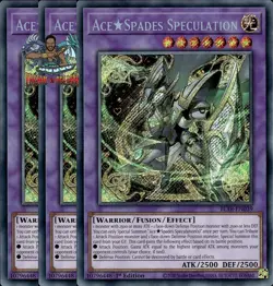 Yugioh! 3x Ace Spades Speculation BLTR-EN039 Secret Rare 1st Ed NM - Image 1