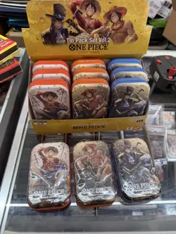 One Piece Tin Pack Set Vol 2 Set of 3 | TS-02 OP-13 | Factory Sealed | Bandai - Image 1