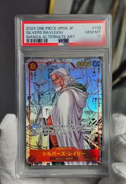 One Piece Silvers Rayleigh Manga Rare OP08 PSA 10 - Image 1