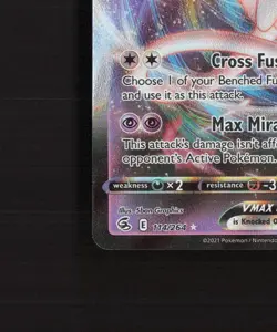 Mew VMAX 114/264 Fusion Strike Ultra Rare Holo Pokemon Card NM - Image 5