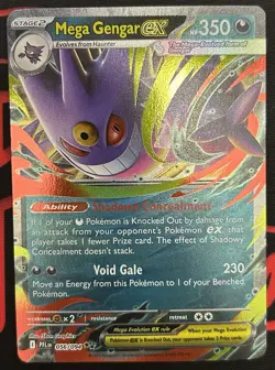 Mega Gengar ex 056/094 Mega Evolution Phantasmal Flames Pack Fresh Pokemon TCG - Image 1