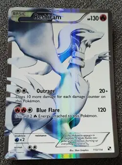 Reshiram - Full Art Pokemon TCG Card - Black and White LP Holo 113/114 - Image 1