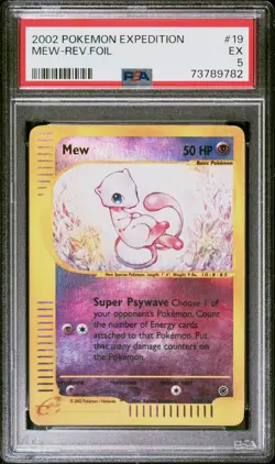 Pokemon TCG 2002 Expedition Mew 19/165 Reverse Holo PSA 5 EX - Image 1