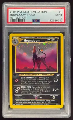 2001 Pokemon Neo Revelation 1st Edition #8/64 Houndoom Holo PSA 9 - Image 1