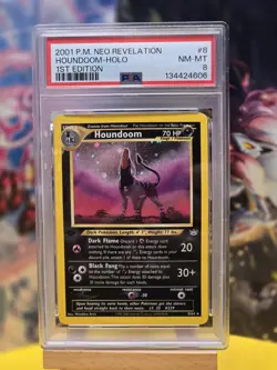 2001 POKEMON NEO REVELATION🔥 1ST EDITION🔥 #8/64 HOUNDOOM HOLO PSA 8 - Image 1