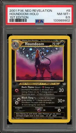 Pokemon Houndoom Neo Revelation 1st Edition Holo Rare #8 PSA 8.5 - Image 1