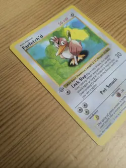 Farfetch’d 27/102 GRAY STAMP 1ST EDITION SHADOWLESS BASE SET POKEMON CARD MP - Image 3