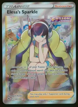 Pokemon Card Elesa's Sparkle Crown Zenith 147/159 Full Art Trainer FA NM 2023 - Image 1