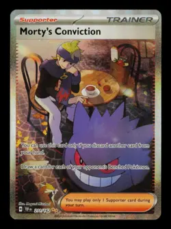Pokemon Card Morty's Conviction 211/162 Temporal Forces SIR FA Gengar NM 2024 - Image 1