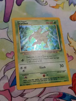 Scyther 10/64 Holo Rare NO SYMBOL Jungle Set Pokemon Card - Image 3