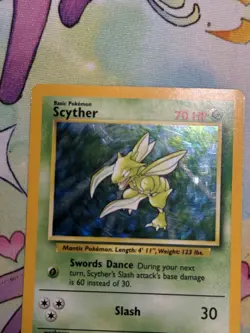 Scyther 10/64 Holo Rare NO SYMBOL Jungle Set Pokemon Card - Image 4