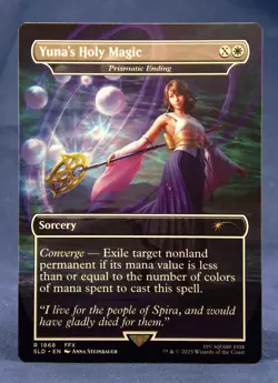 Yuna's Holy Magic-Prismatic Ending-MTG-Secret Lair Grimoire Final Fantasy SLD-NM - Image 1