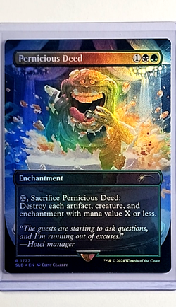 MTG Magic the Gathering Secret Lair Ghostbusters Foil Pernicious Deed Slimer - Image 1