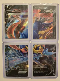 Pokemon TCG Zacian v Holo 4 card set - Image 1