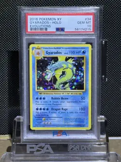 2016 POKEMON XY EVOLUTIONS GYARADOS HOLO 34/108 PSA 10 GEM MT - Image 1