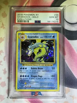 2016 POKEMON XY EVOLUTIONS GYARADOS HOLO 34/108 PSA 10 GEM MT - Image 2