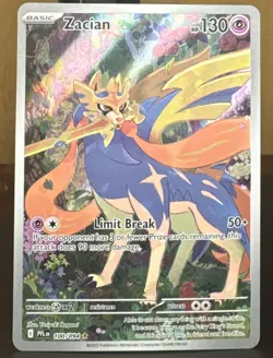 Pokemon TCG Zacian 100/094 Me02: Phantasmal Flames Illustration Rare Holo Card - Image 1