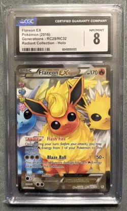 CGC 8 Flareon EX 2016 Generations RC28/RC32 Radiant Collection Holo Pokemon Card - Image 1