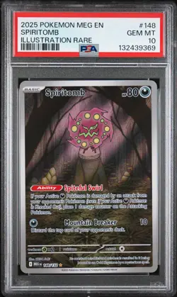 2025 POKEMON MEG EN-MEGA EVOLUTION ILLUSTRATION RARE #148 SPIRITOMB PSA 10 - Image 1