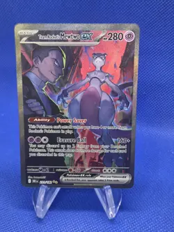 Pokemon Destined Rivals Team Rocket Mewtwo ex 231/182 Special Illustration Rare - Image 1