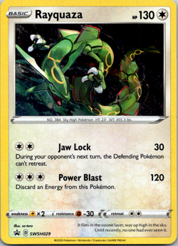 Rayquaza Pokemon SWSH029 Cosmos Holo Black Star Promo Near Mint TCG Card - Image 1