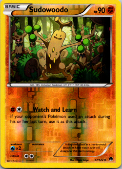 Pokemon TCG XY BREAKpoint - Sudowoodo 67/122 - Reverse Holo - Ner Mint NM - Image 1