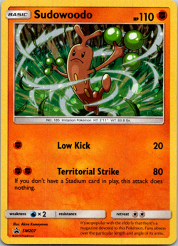 Pokemon Sun and Moon Sudowoodo SM207 Black Star Promo Cosmos Holo Near Mint - Image 1