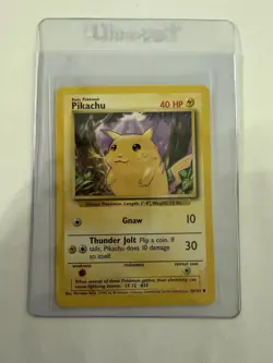 Pokemon Pikachu Card 58/102 Base Set - Image 1