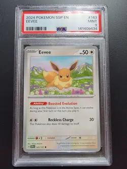 Eevee 143/191 Sv08: Surging Sparks Regular Psa 9 Pokemon Tcg - Image 1