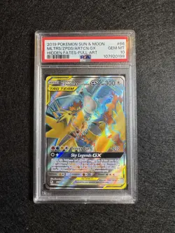Hidden Fates Pokemon 2019 Moltres Zapdos Articuno GX #66 PSA 10 - Image 1