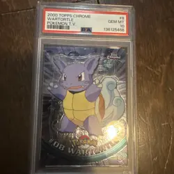 2000 TOPPS CHROME POKEMON T.V. #8 WARTORTLE PSA 10 - Image 1
