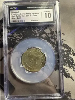 CGC 10 Snubbull Pokemon Meiji Coin 1999 Series 2 SP35, Bite Gold!!! - Image 1